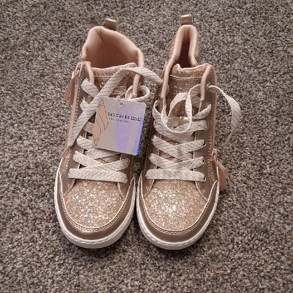 Skechers Kids Shimmering High-Top Sneakers - Gold